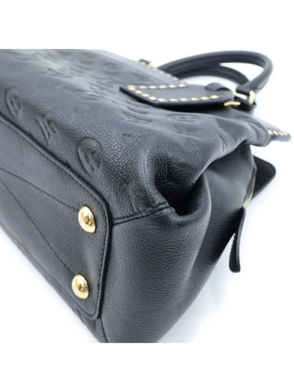 Louis Vuitton Monogram Empreinte Vosges Leather Gold 2-Way Shoulder Bag Noir
